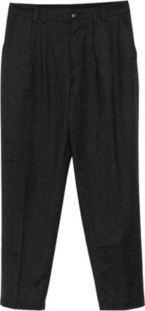 Canali Rechthoekige wollen pantalon - Heren - Nette broeken - Grijs - XL - Wol - Broeken