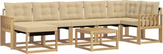 vidaXL Conjunto De Sof&aacute;s De Exterior 8 Uds. Y Beige Vidaxl