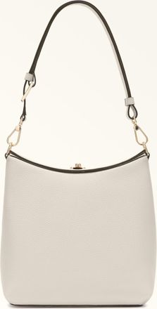 Furla Danae Shoulder Bag M Perla E Light Grey Keria Grained Calf Leather + Sidney Calf Leather Woman