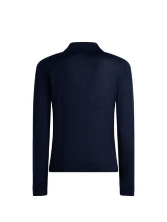 Etro Wool and Silk Blend Polo Sweater - Blue
