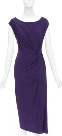 DKNY Draped Side Knot Criss Cross Back Grecian Dress