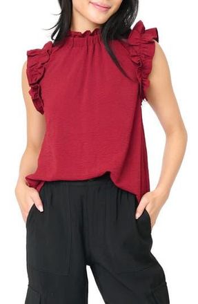 Gibsonlook Ruffle Cap Sleeve Top in Sugar Beet at Nordstrom Rack, Size Xx-Small
