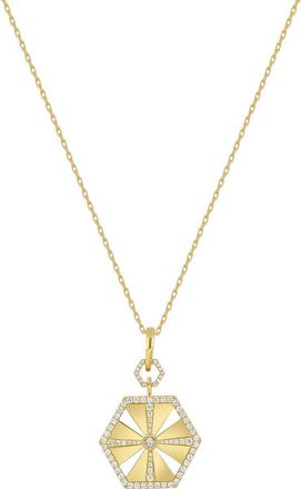 Bony Levy Kiera Diamond Medallion Necklace in 18K Yellow Gold at Nordstrom, Size 20