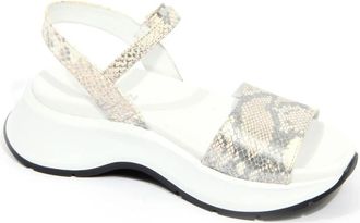 Hogan Witte Zilveren Sandaal - Dames - Sandalen - Beige - 35 EU - Leer - Schoenen
