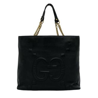 Gucci Black Leather Shoulder Bag Tote Bag (Pre-Owned)