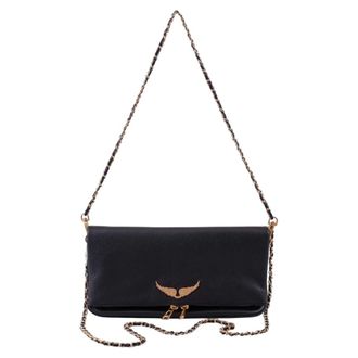 Zadig&Voltaire Shoulder Bags, female, Black, Size: ONE SIZE Rock Grained Leather Bag