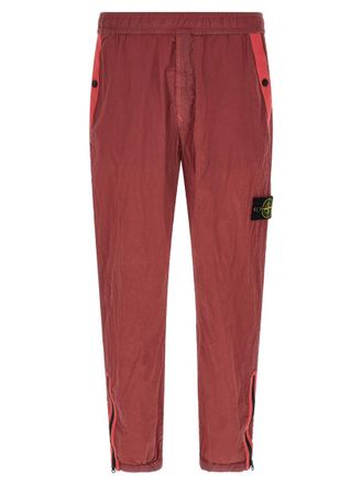 Stone Island Red Regular Logo Joggers