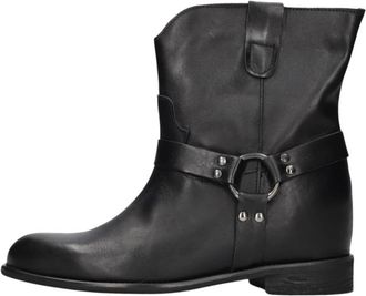 Notre-V Roma 7 Bikerboots - Dames - Enkellaarsjes - Zwart - 37 EU - Leer - Schoenen