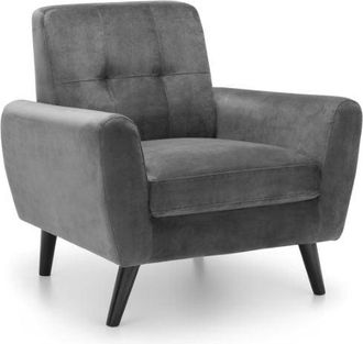 Julian Bowen Monza Chair In Dark Grey Velvet - Julian Bowen | TJ Hughes