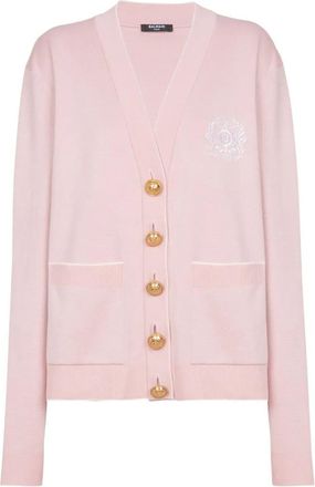 Balmain Emblème-Embroidered Knit Cardigan Clothing