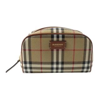 Burberry Pre-owned Bags, female, Beige, Size: ONE SIZE Pre-owned Prorsum Nova check leather accessory pouch