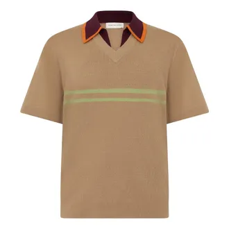 Dries Van Noten V-neck Knitwear, male, Beige, Size: XL Molar Polo