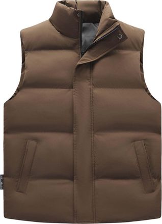 Generic Mens Gilets and Bodywarmers Padded Down Vests Quilted Puffer Gilet with Hidden Zipper Front Pocket Thick Windproof Sleeveless Jacket for Golf Running 