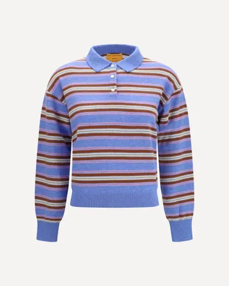 Guest In Residence College striped Polo Sweater Female M