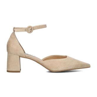 Notre-V Schoenen, Dames, Beige, 39 EU, Leer, Elegante Sandalen met Hak