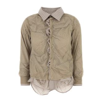 Maison Margiela Overhemden, Dames, Beige, M, Katoen, Lange mouwen T-shirt voor heren