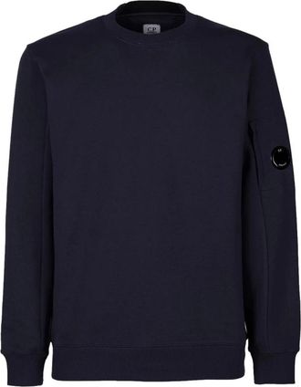 C.P. Company Navy Blauwe Ronde Hals Sweater - Heren - Sweatshirts - Blauw - 2XL - Hoodies & sweatvesten