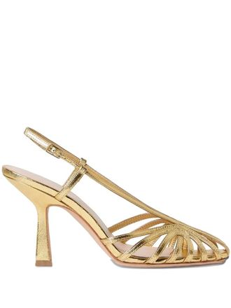 Loeffler Randall 89mm Alexandra strappy sandals - women - Lambskin/Calf Leather/Calf Leather - 10.5 - Gold
