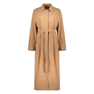 Herno Jassen, Dames, Beige, XL, Wol, Lange Trenchcoat