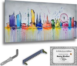 OEM Monica Mirafiori 100% Pintado A Mano Cuadro Viena 140x70cm Cuadro Pintado A Mano Pintura Acr&iacute;lica Cuadro Acr&iacute;lico De Gran Tama&ntilde;o Arte Moderno Cuadros 