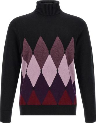 Ballantyne Diamond Turtleneck Jumper - Heren - Coltruien - Veelkleurig - 4XL - Kasjmier - Truien & Vesten