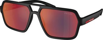 Prada Zonnebril - Heren - Zonnebrillen - Zwart - 59 MM - Accessoires
