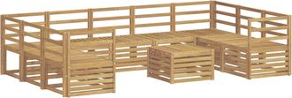 vidaXL Conjunto De Sof&aacute;s De Exterior 10 Uds. Blanco Vidaxl