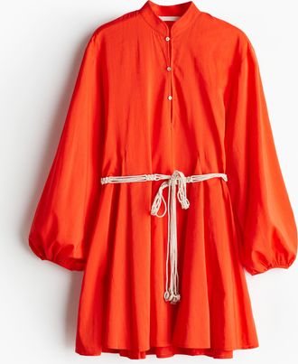 H&M Kleid mit Makramee-Gürtel - Orange