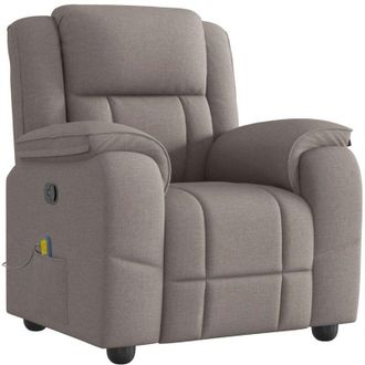 vidaXL Vidaxl - Sill&oacute;n De Masaje Reclinable De Tela Gris Taup&eacute;