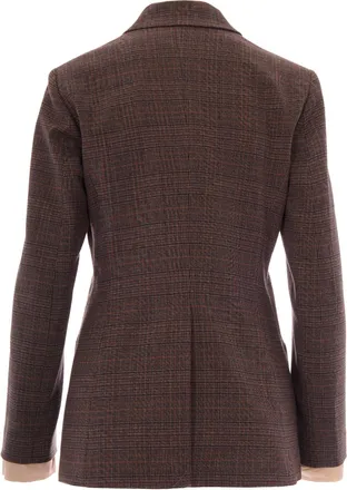 Liu Jo Womens Double-Breasted Jacket Classic Tartan Multicolour Polyester
