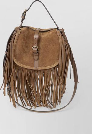 Etro small leather fringed crossbody bag