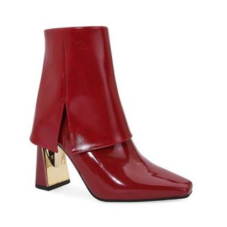 Ninety Union Folded Calf Metal Heel Bootie in Wine at Nordstrom, Size 13
