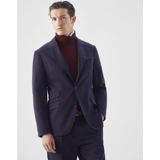 Brunello Cucinelli MenS Navy Cotton Wool Blend Blazer, Size 38