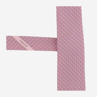 Ferragamo Mens Silk Tie Pink Ties & Bow