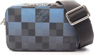 Louis Vuitton Black Blue Damier Graphite Coated Canvas Handbag Shoulder Bag (Pre-Owned)