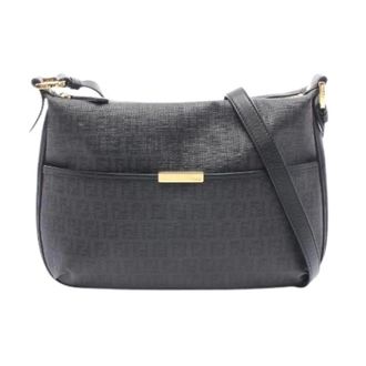 Fendi Pre-owned Zucchino Coated Canvas Shoulder Bag - Dames - Pre-owned - Zwart - Maat: ONE Size Leer