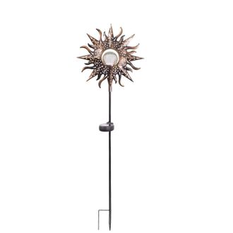 OEM L&aacute;mpara Solar De Jard&iacute;n, Farola Solar Para Exteriores, Esfera De Vidrio Craquelado En Forma De Luna, Varilla De Metal, Led Blanco C&aacute;lido Resistente Al