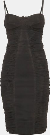 Dsquared2 Black Tulle Ruched Bodycon Dress