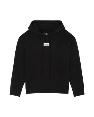 Maison Margiela Classic Black Hoodie with Front Kangaroo Pocket and Logo Detailing