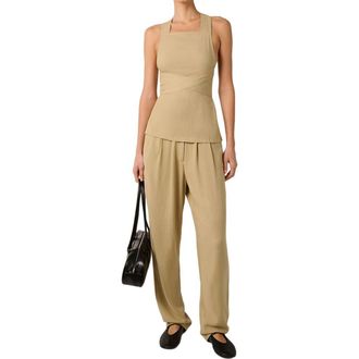 WeWoreWhat Wrap Top in Oat at Nordstrom, Size Medium