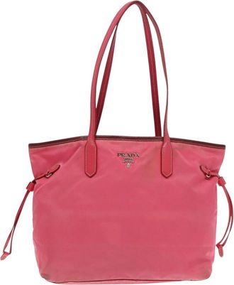 Prada Re-Nylon Pink Synthetic Tote Bag (Pre-Owned)