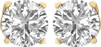 Diamond2Deal 14k Gold 2.50Ct Round Lab Grown Diamond Solitaire Stud Earrings