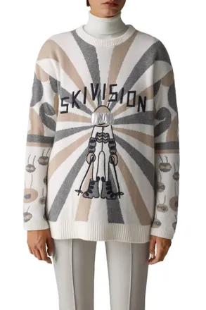 Bogner Womens Knit Pullover Sweater In Ski Vision Multi-Color