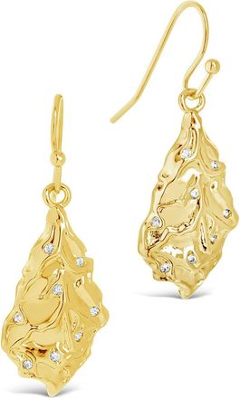 Sterling Forever Chrissy CZ Molten Metal Dangle Earrings
