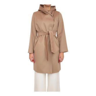 Max Mara Dames, Mantels, Bruin, Maat: M Wol