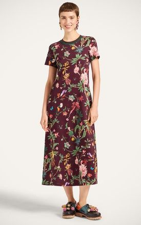 La DoubleJ Sporty Swing Dress in Zooflora Bordeaux at Nordstrom, Size X-Small