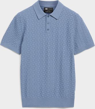 Le 31 Mens Embossed jacquard Polo Shirt