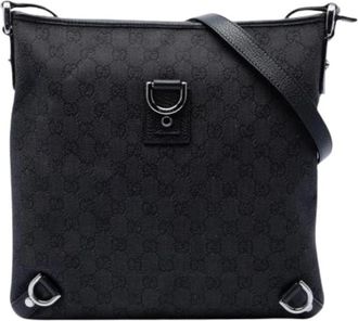 Gucci Pre-owned Denim Crossbody Bag - Dames - Vintage Schoudertas - Zwart - ONE Size - Denim - Vintage