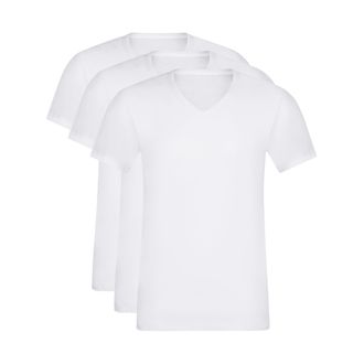 Dim Dim Set of Ecodim Short-Sleeved V-Neck T-Shirts: Quality, Comfort and Style for Men x3 White L
