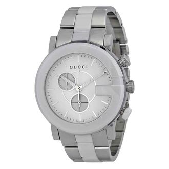 Gucci G-Timeless Chronograph Steel and Ceramic Mens Watch YA101345